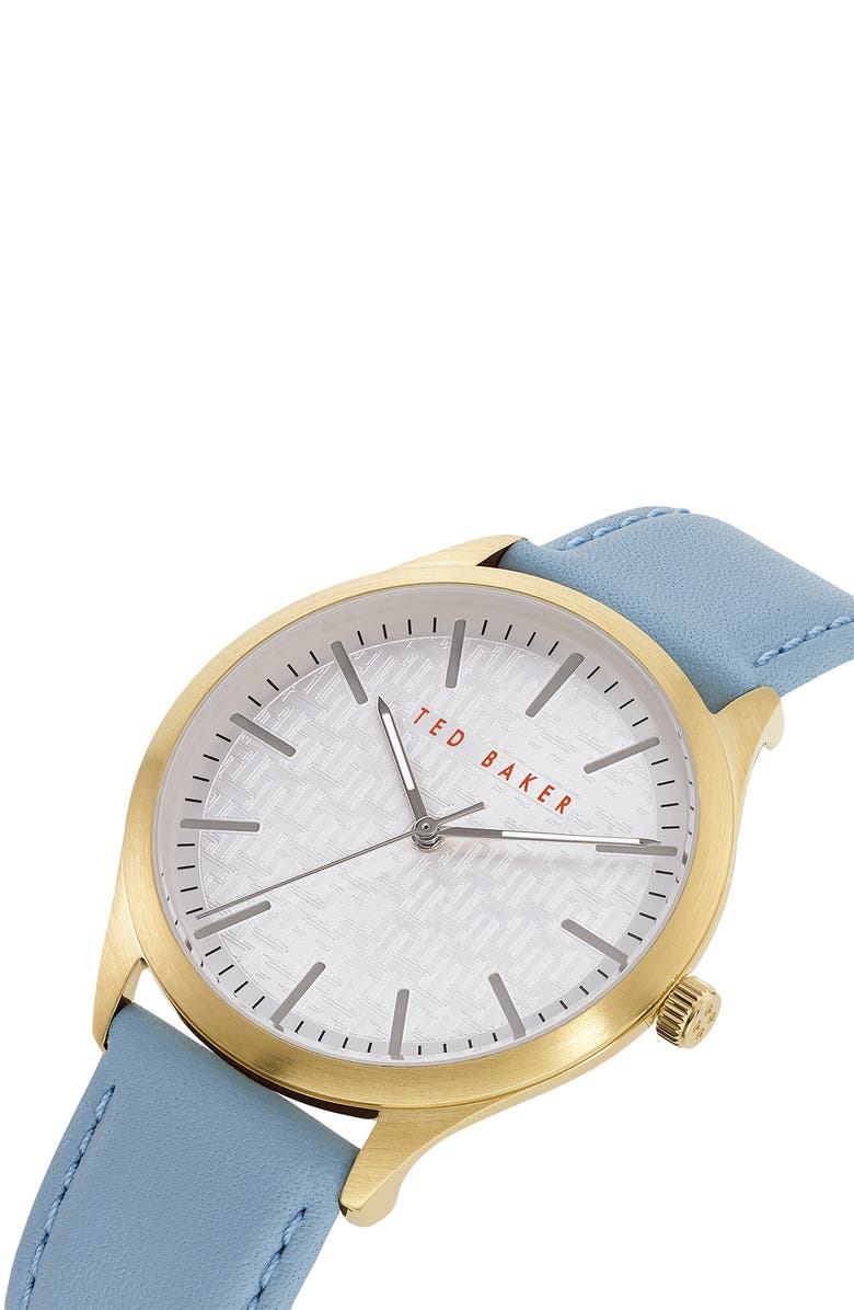 Ted Baker London Men's Manhatt Leather Strap Watch, 40mm, Alternate, color, 