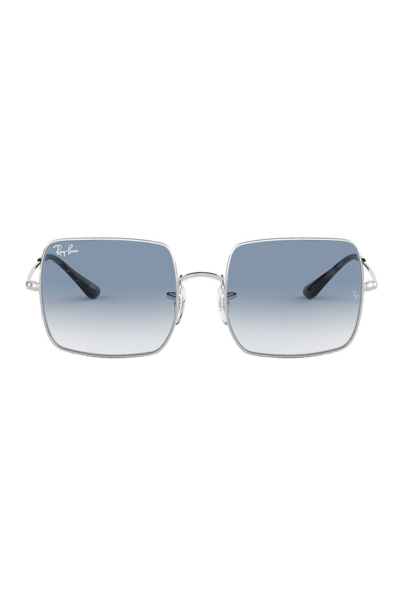 54mm Gradient Square Sunglasses, Main, color, SILVER