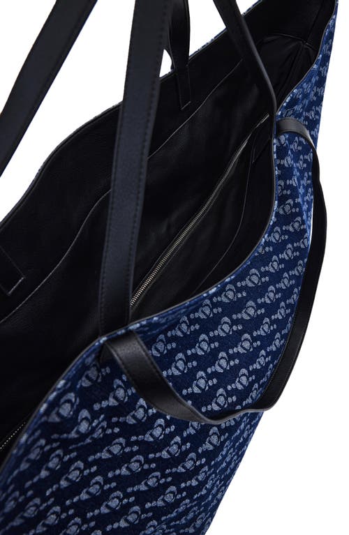 Desigual Logo Shopper Bag In Blue