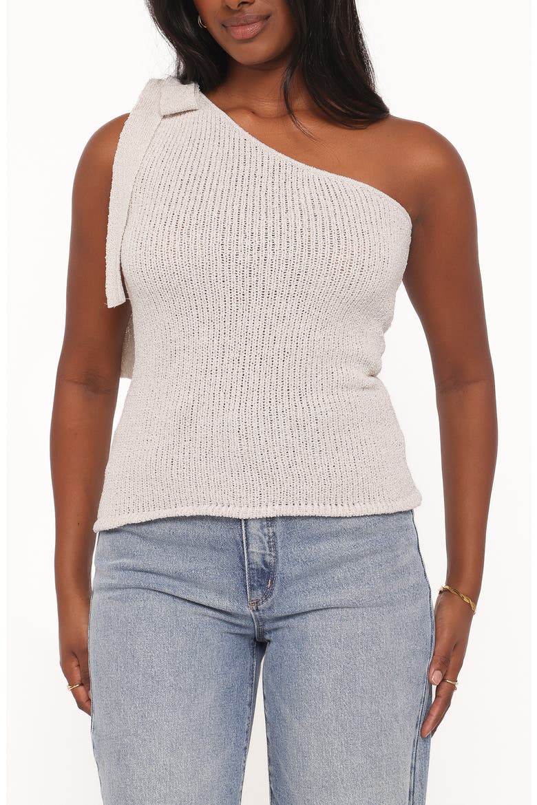Jutta One Shoulder Knit Top, Main, color, BEIGE