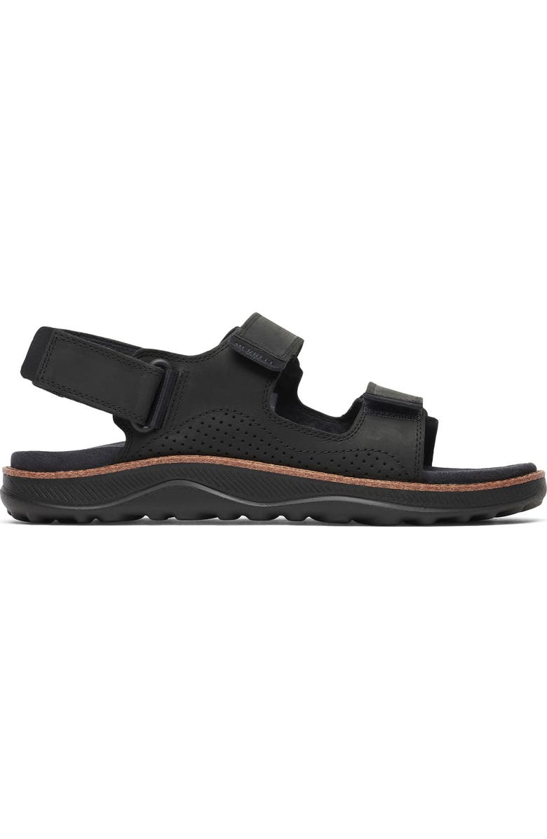 Merrell Cover Quarter Strap Sandal, Alternate, color, Black