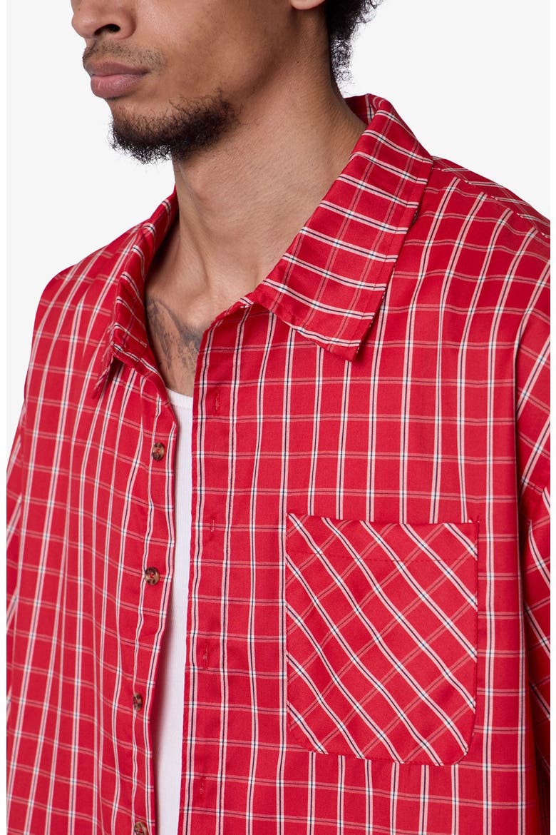 Stripe Crispy Poplin Short Sleeve Button-Up Shirt, Alternate, color, RED