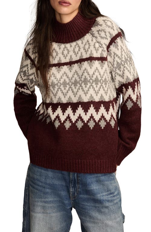 Lucky Brand Fair Isle Mock Neck Sweater In Multi