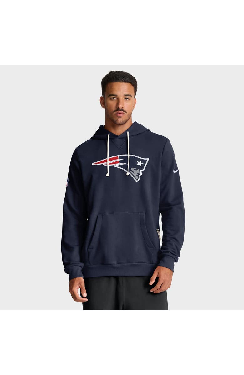 Nike Men's Nike Navy New England Patriots Sideline Initial Home Performance Pullover Hoodie, Main, color, Navy