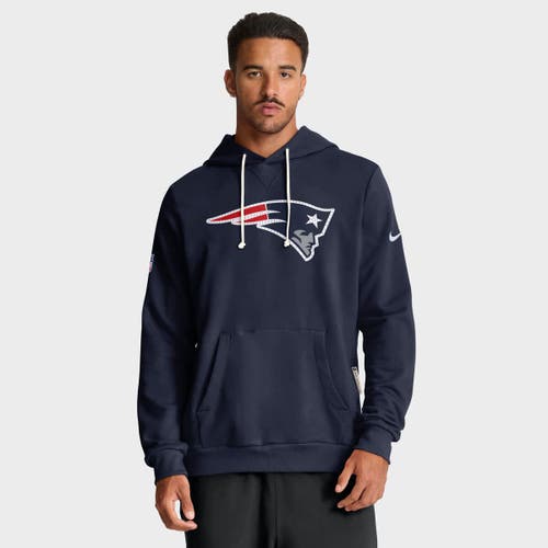 Nike Navy New England Patriots Sideline Initial Home Performance Pullover Hoodie In Blue