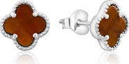 Donatello Gian Sterling Silver Clover Stud Earrings