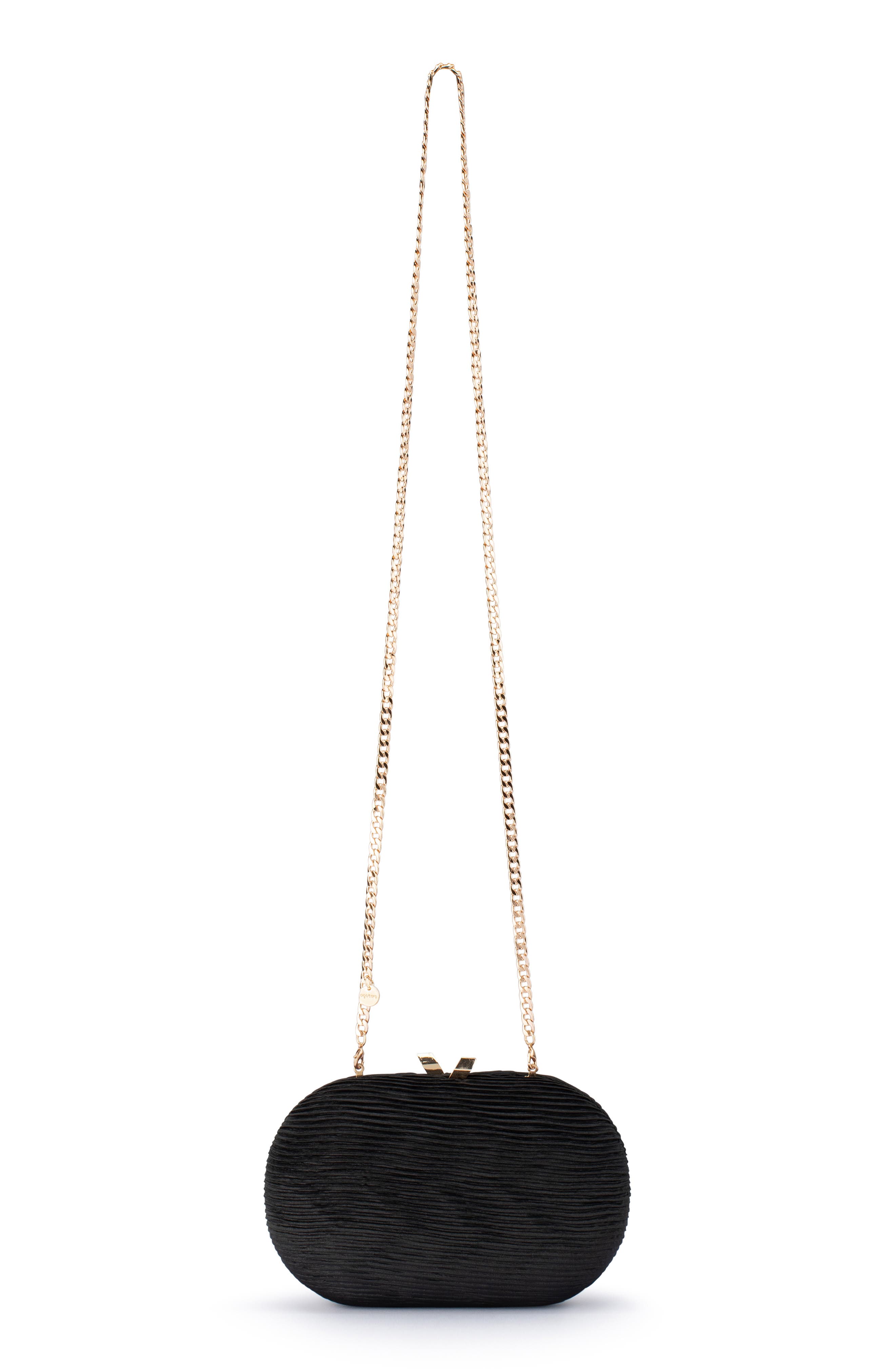 Olga Berg Natalie Pleated Oval Clutch, Alternate, color, 