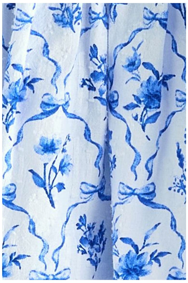 Kids' Pretty Angel Rickrack Trim Flutter Sleeve Clip Dot Cotton Dress, Alternate, color, BLUE