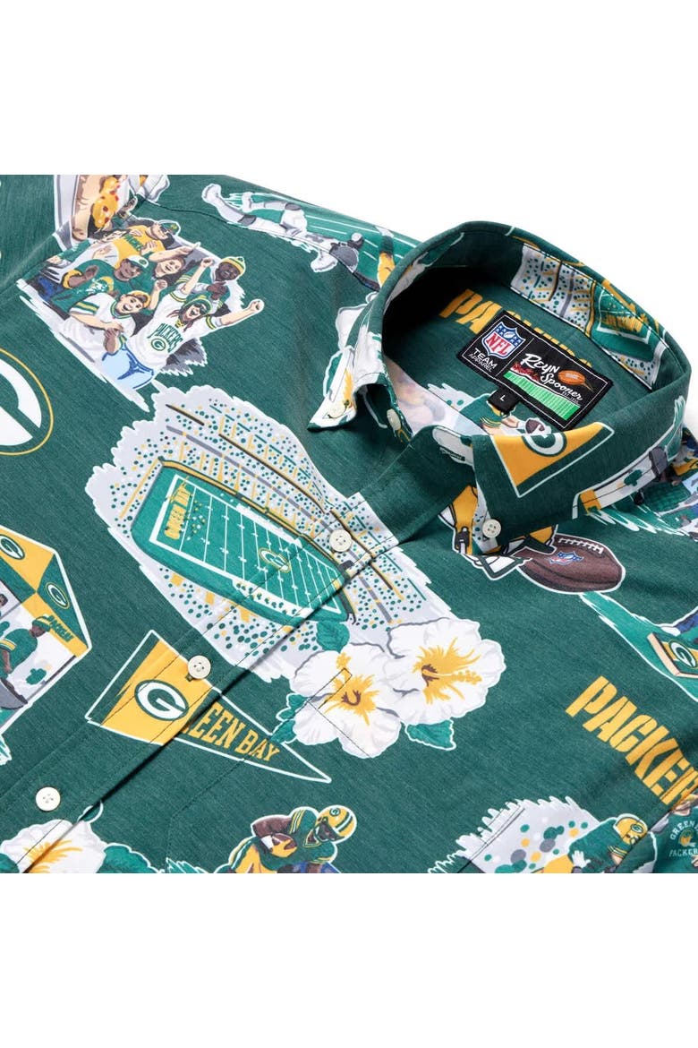 Men's Reyn Spooner Green Green Bay Packers Scenic Button-Down Shirt, Alternate, color, Green