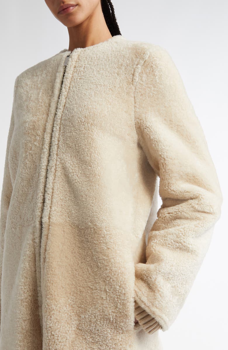 TOTEME Genuine Teddy Shearling Zip Coat, Alternate, color,