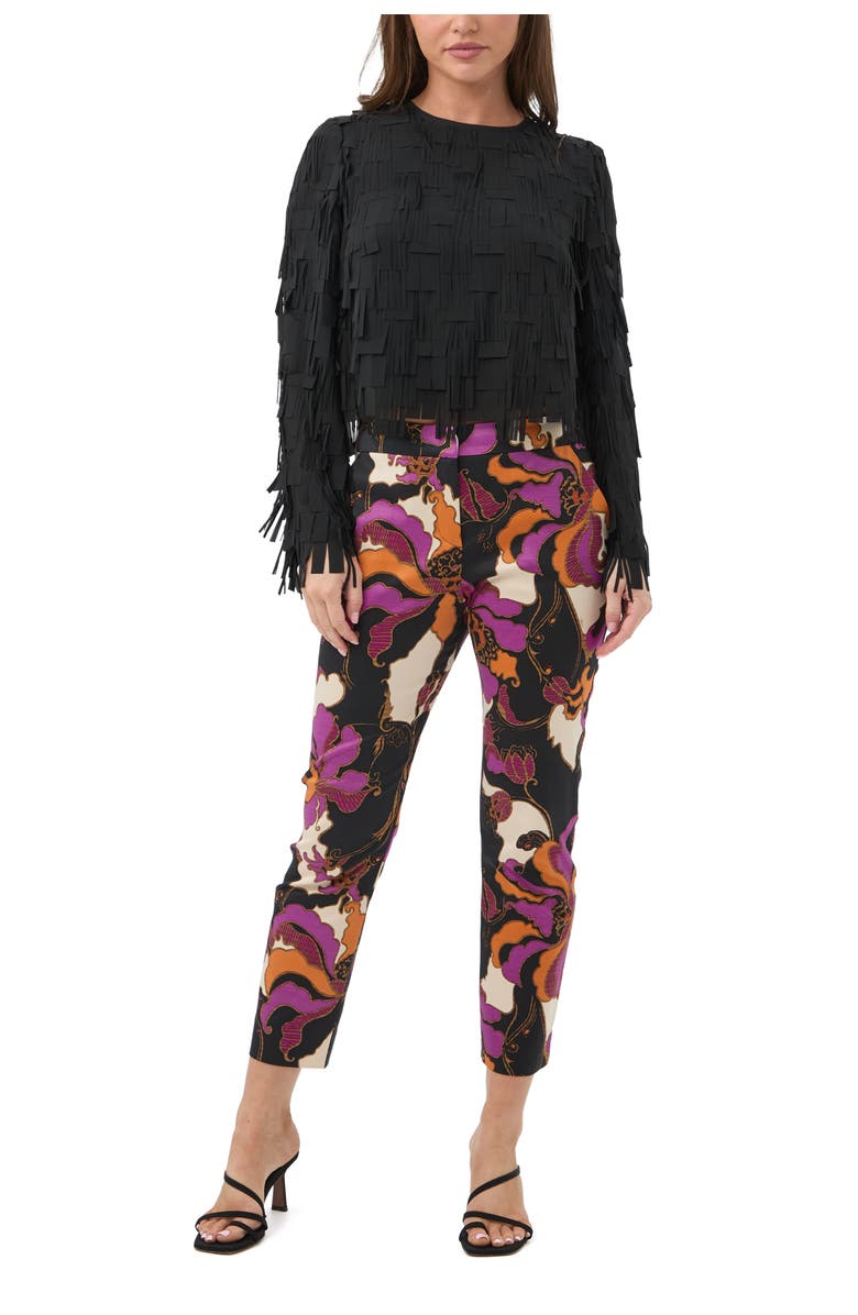 Trina Turk Chinaberry Fringe Top, Alternate, color, Black
