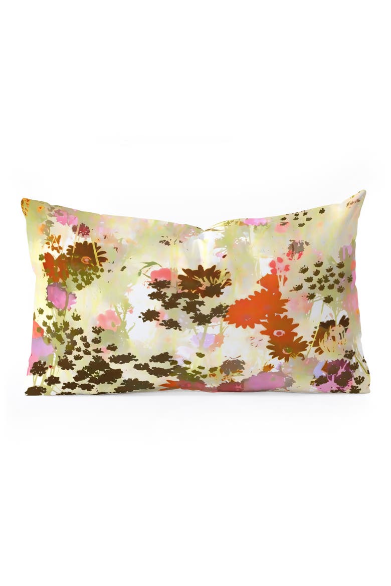 Sunlit Meadow Oblong Throw Pillow, Main, color, GREEN