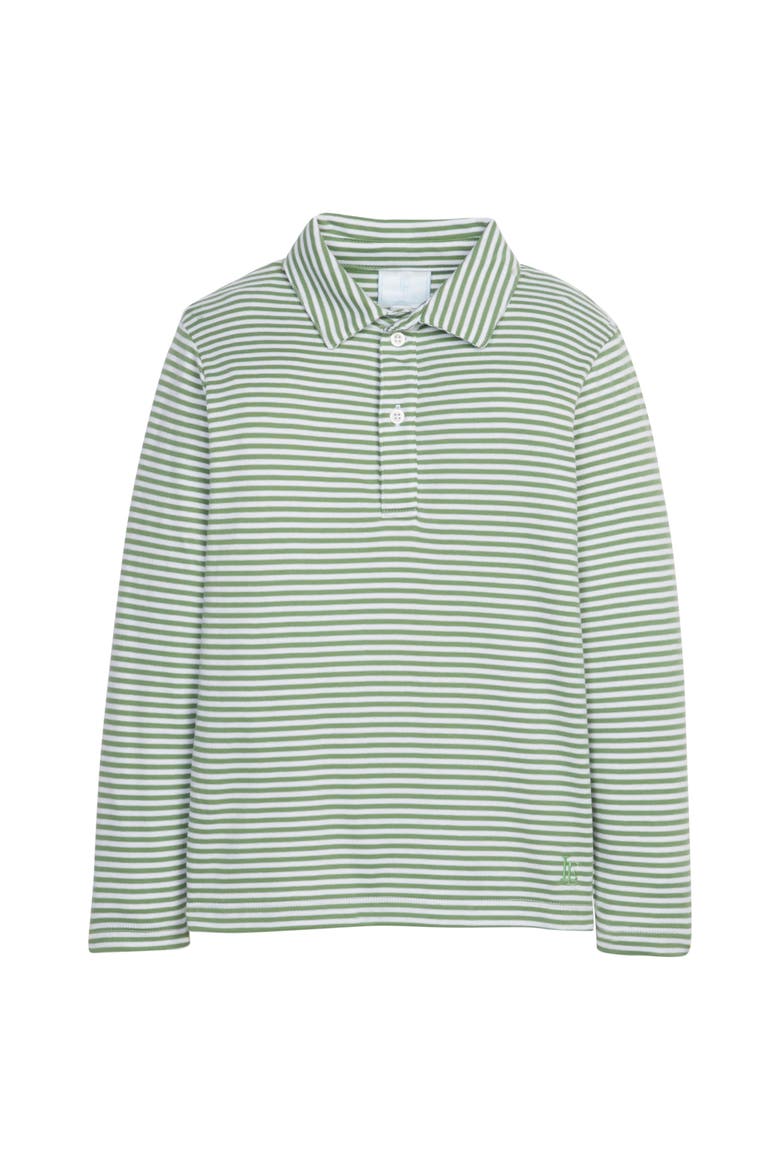 Kids' Striped Long Sleeve Polo, Main, color, Watercress Stripe