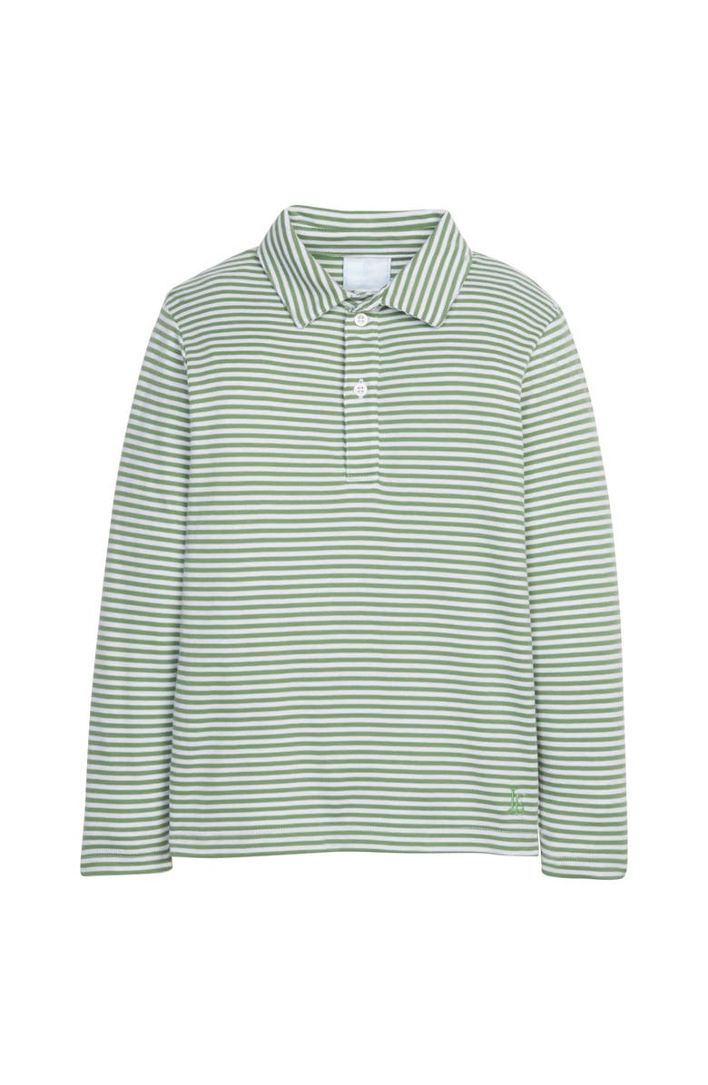 Little English Kids' Striped Long Sleeve Polo, Main, color, Watercress Stripe