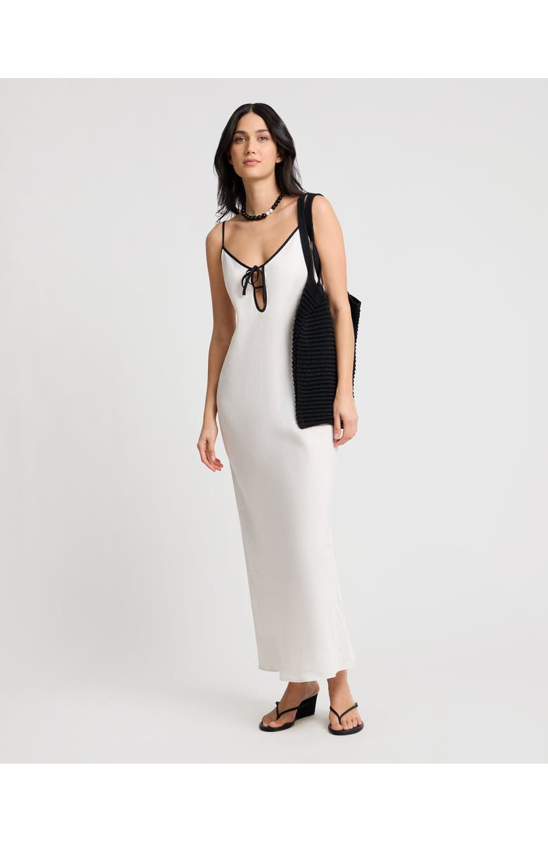 Onia Soleil Slip Dress, Main, color, Egret/Black