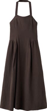 MANGO Double Gazue Halter Maxi Dress