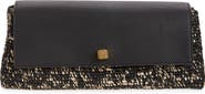 Khaite Audrey Raffia & Leather Clutch
