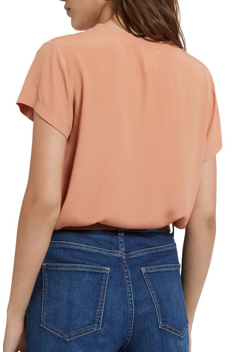 Silk Blend T-Shirt, Alternate, color, Peach