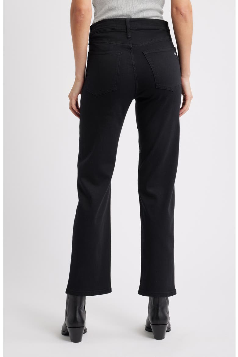 Flexi Harlow Mid Rise Ankle Straight Leg Jeans, Alternate, color, BLACK