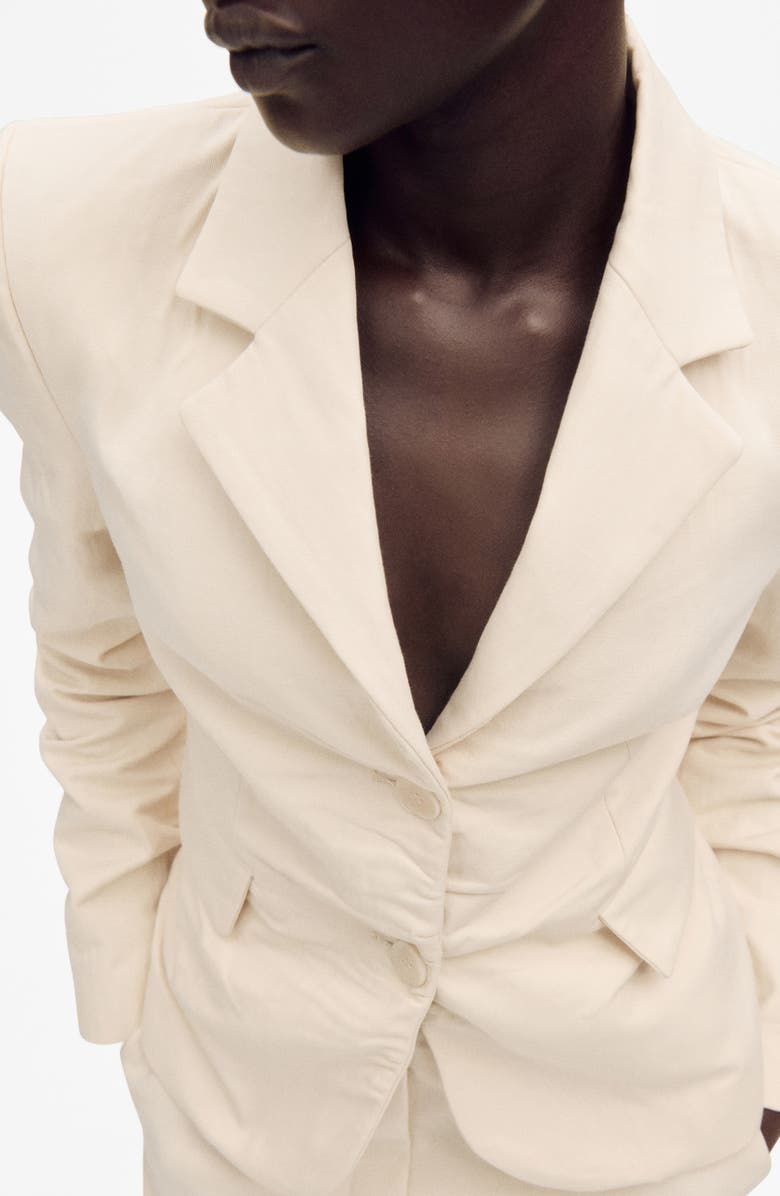 MANGO Wrinkled Cotton & Linen Suit Blazer, Main, color,
