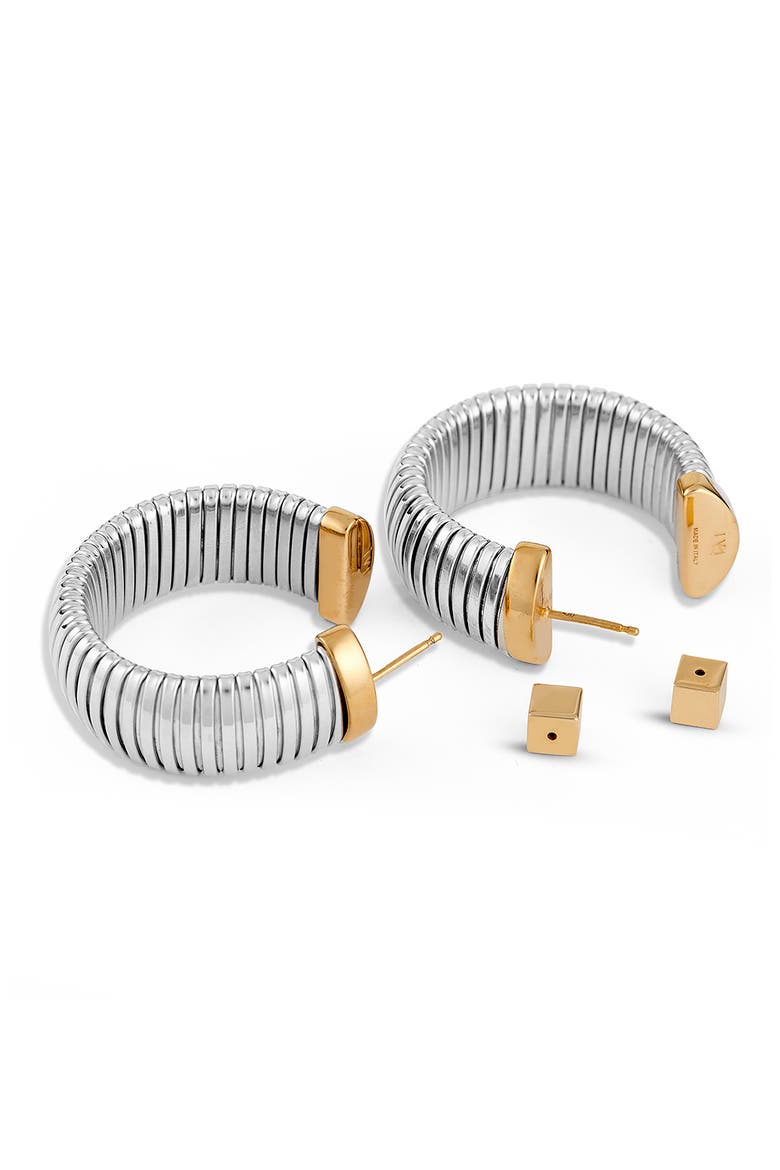 Gaia Hoop Earrings, Alternate, color, SILVER