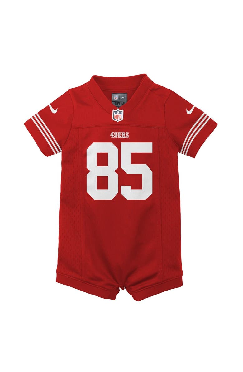 Nike Infant Nike George Kittle Scarlet San Francisco 49ers Romper Game Jersey, Alternate, color, Scarlet