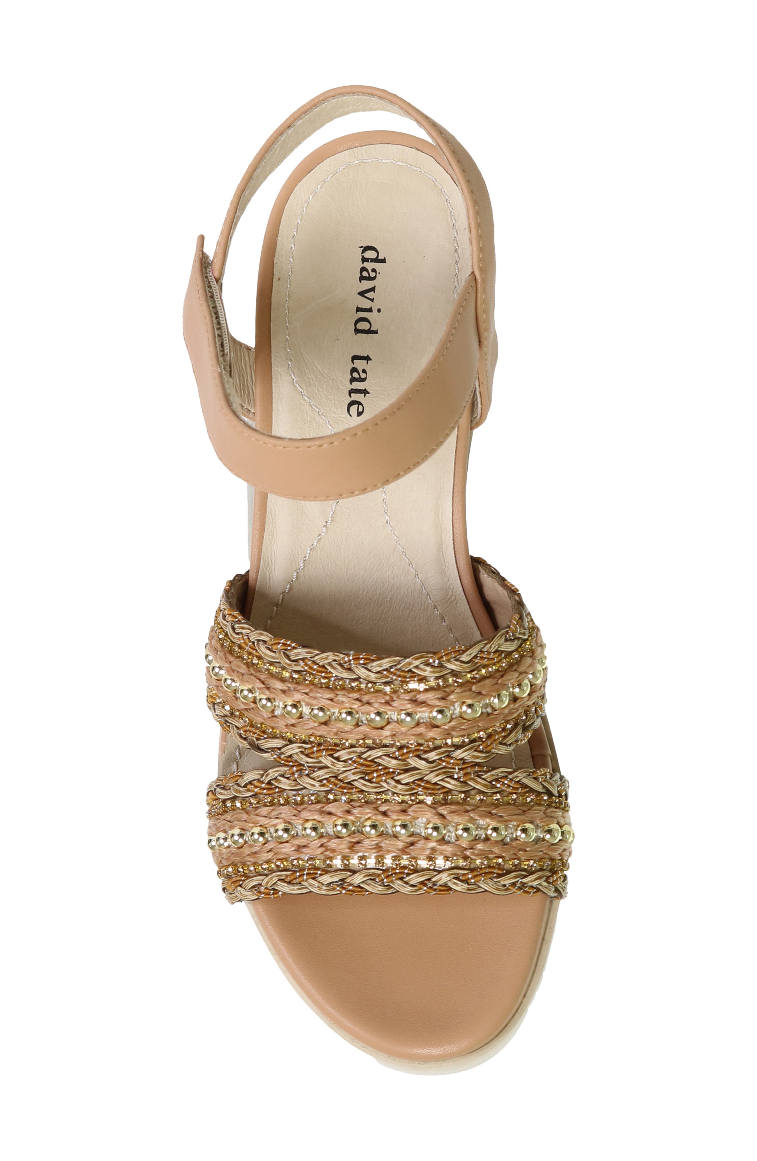 Kind Ankle Strap Platform Wedge Sandal, Alternate, color, TAN