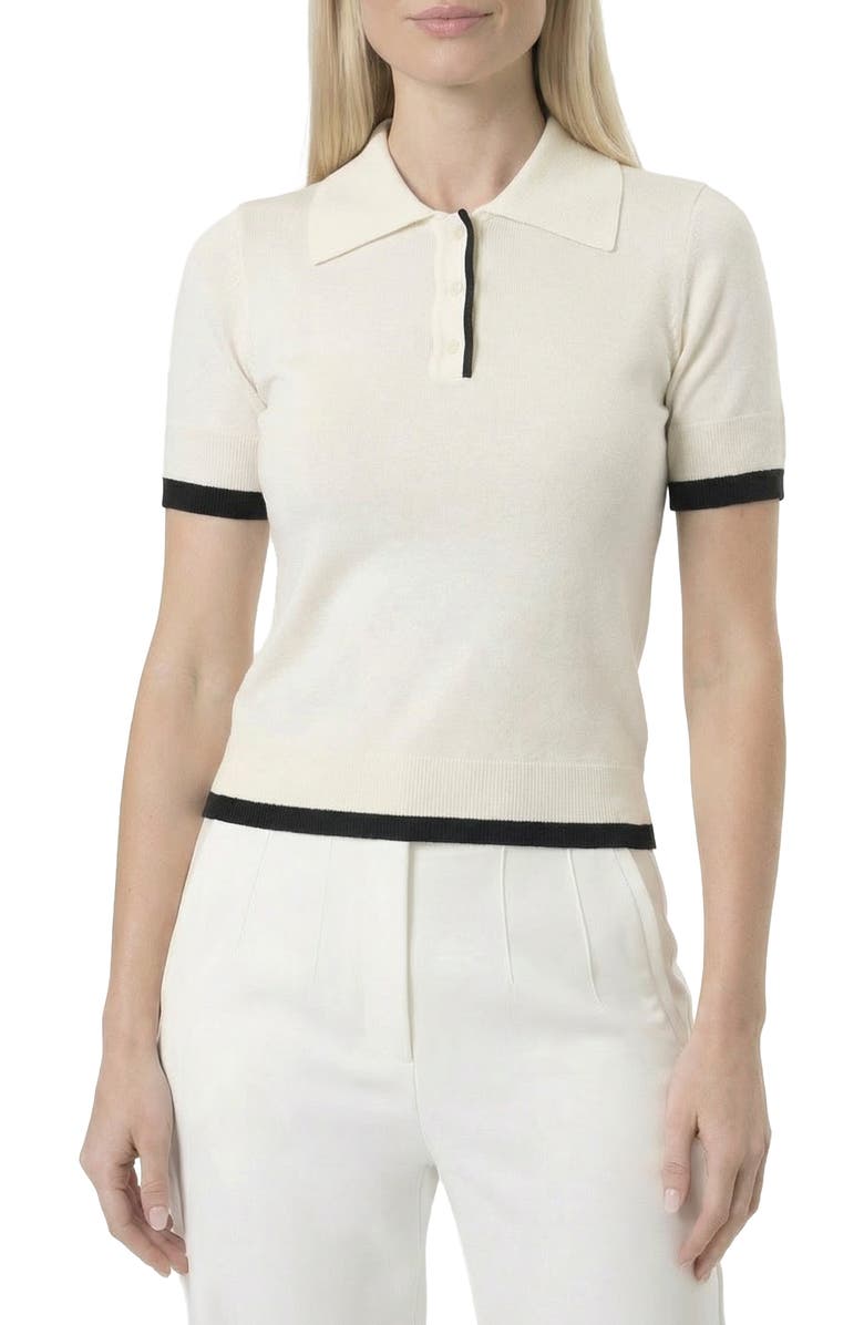 AREA STARS Contrast Trim Polo, Alternate, color, Black Ivory