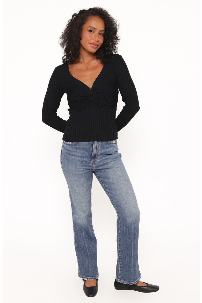 Demi Twist Rib Sweater, Alternate, color, BLACK