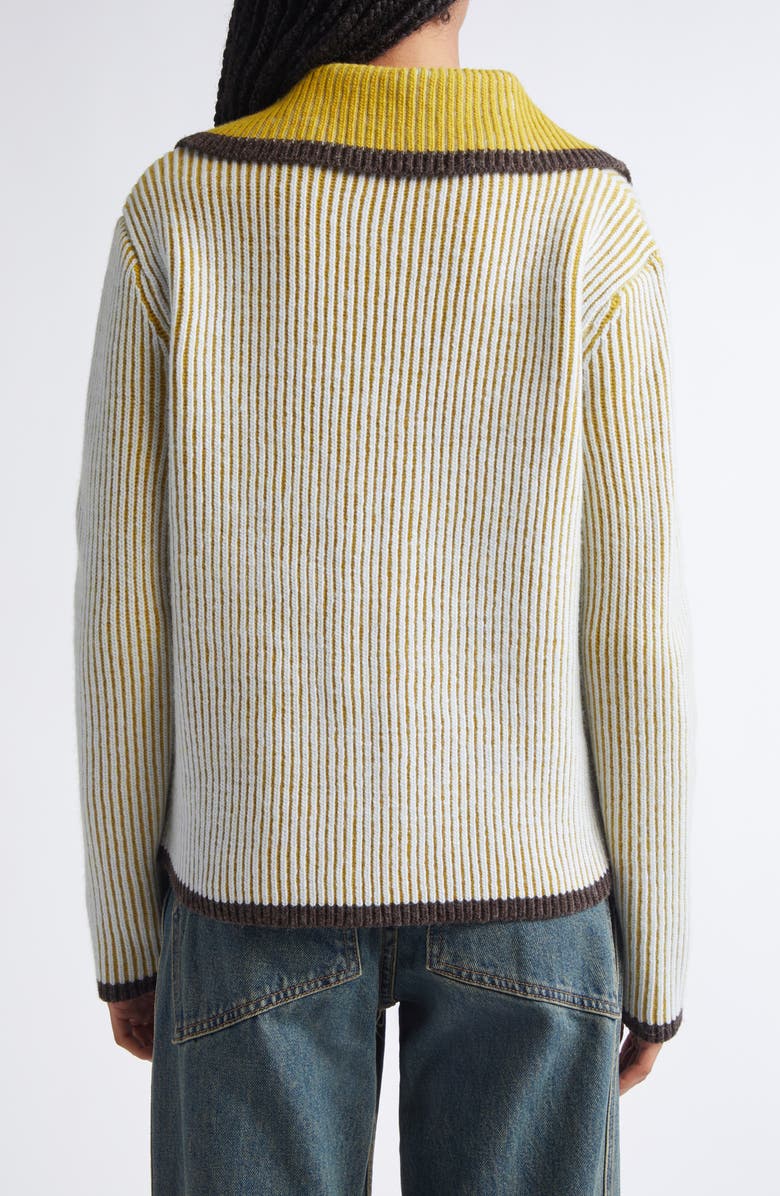 Eckhaus Latta Gender Inclusive Huddle Merino Wool Zip Cardigan, Alternate, color, Cockatiel