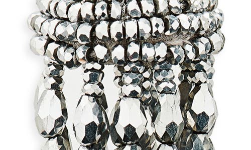 Oscar De La Renta Beaded Chandelier Clip-on Earrings In Metallic