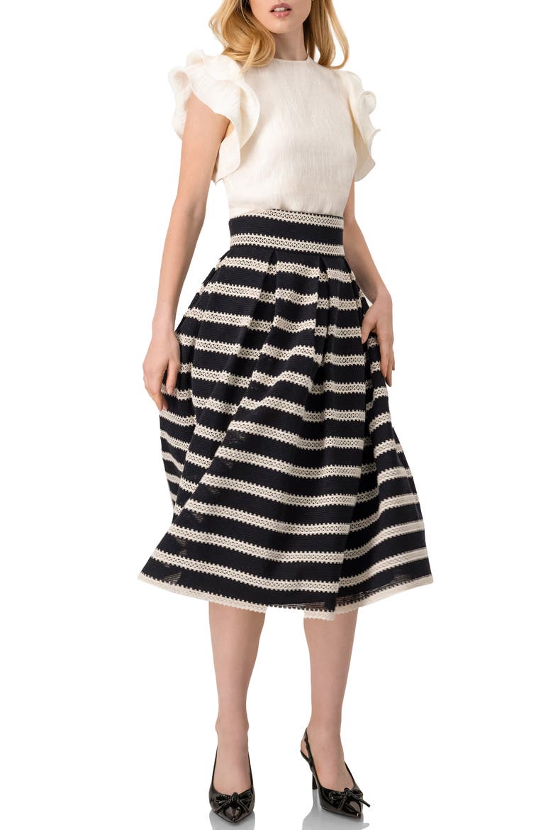 Ruffled Sleeve Textured Blouse, Alternate, color, Natural