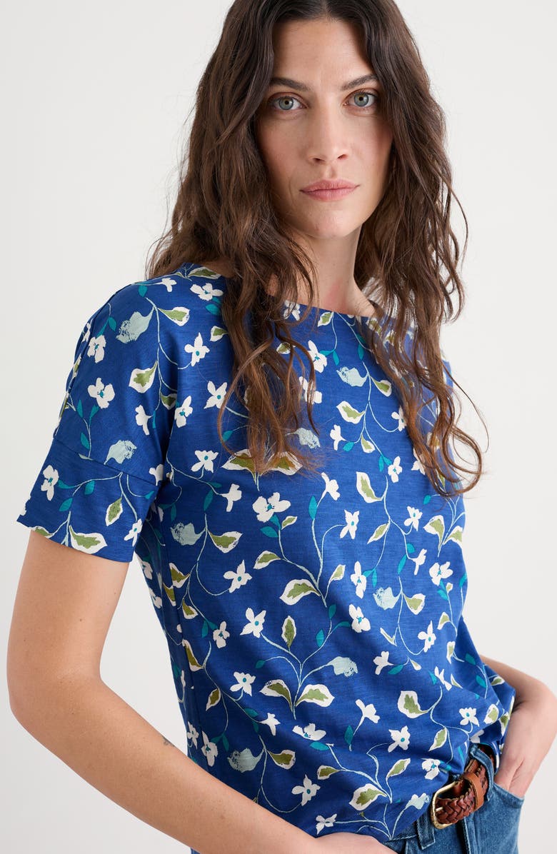 Seasalt Cornwall Bryher View Organic Cotton T-Shirt, Alternate, color, Chalk Flower Sea Skipper