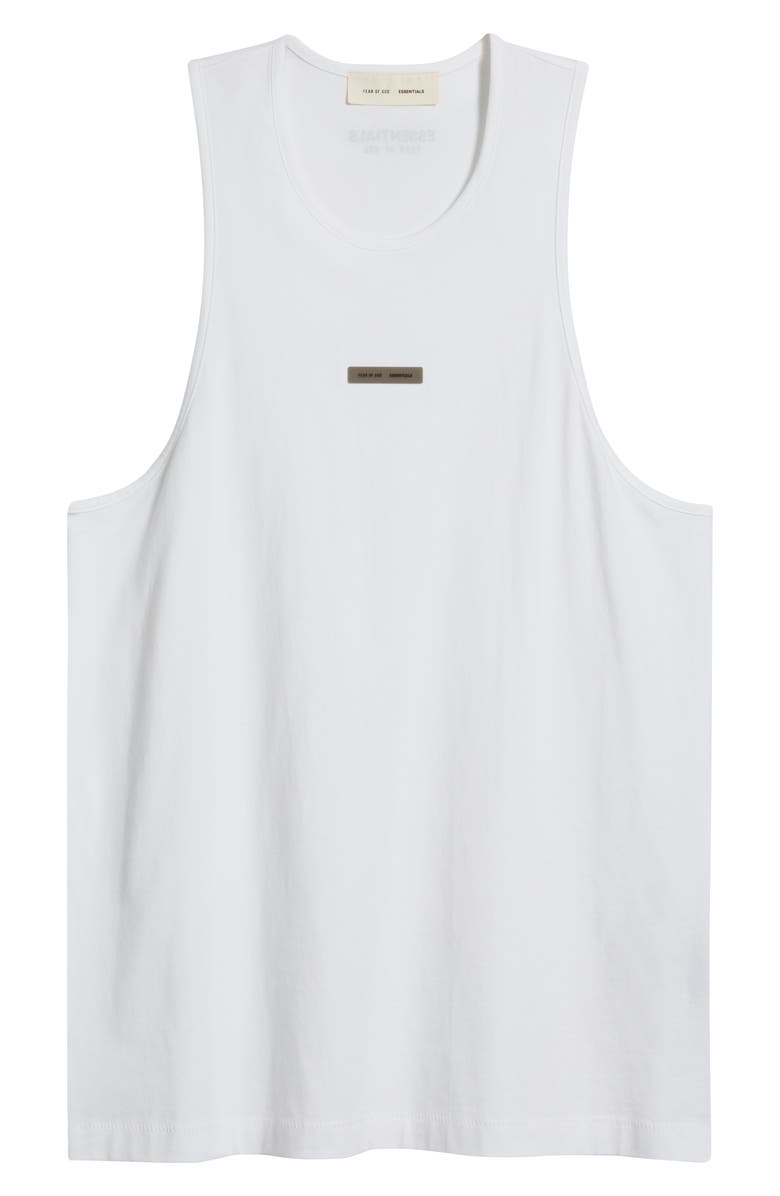 Fear of God Essentials Vintage Fit Logo Tank, Alternate, color, Bright White