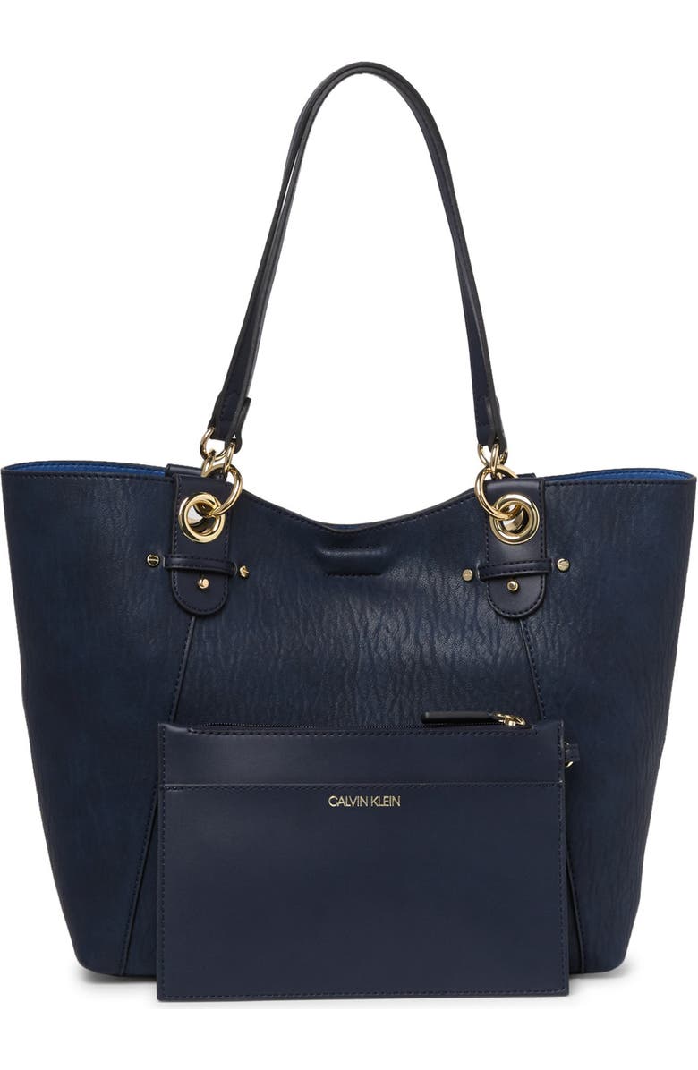 Calvin Klein Olivia Tote, Main, color, Navy