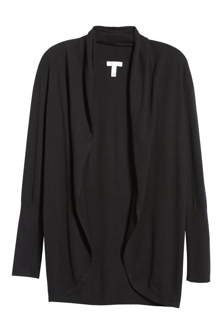 Open Front Cardigan, Alternate, color, BLACK