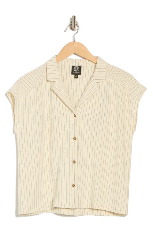 Bobeau Stripe Camp Shirt In Multi