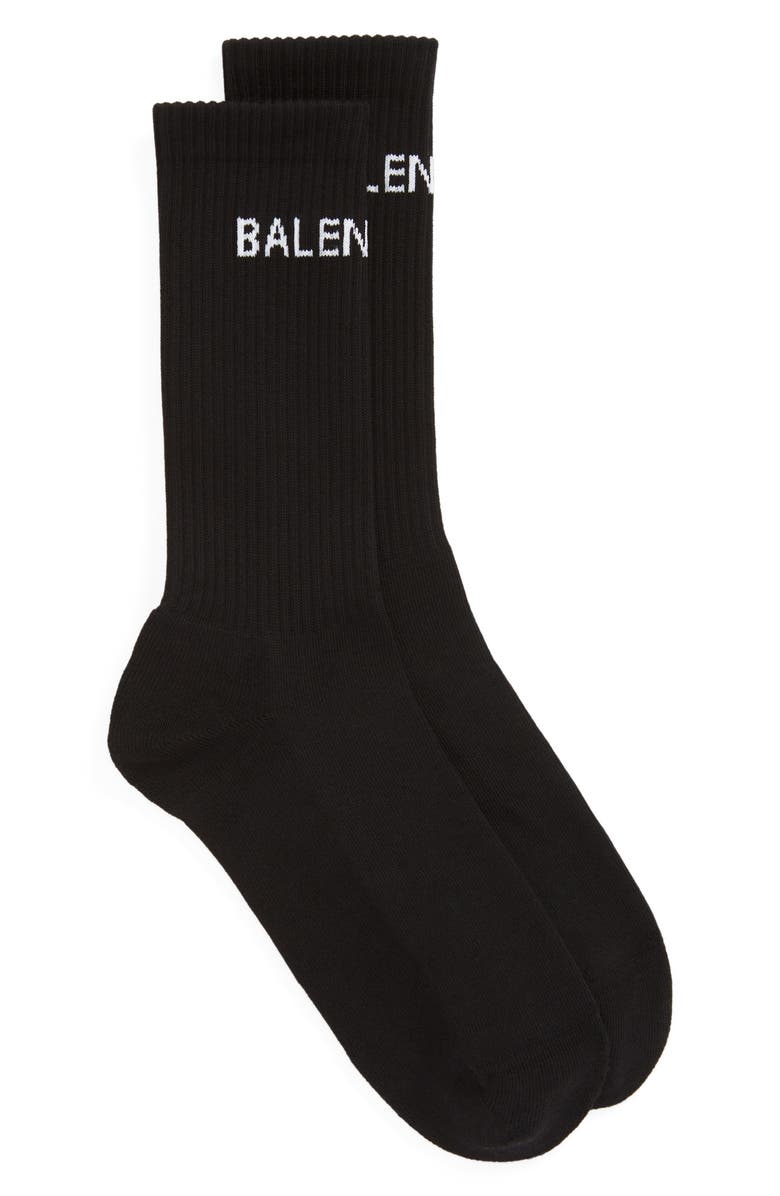 Balenciaga Logo Crew Socks, Main, color, 