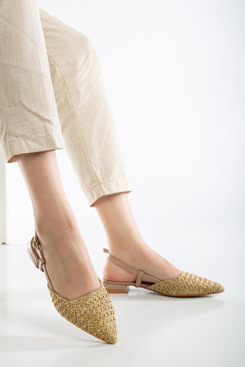 Forever & Always Shoes Riley Woven Slingback Flats
