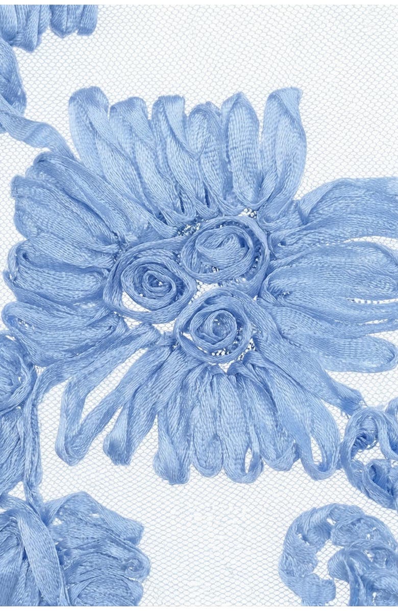 Modenaire Sheer Floral Embroidered Mini Dress, Alternate, color, Pastel Blue