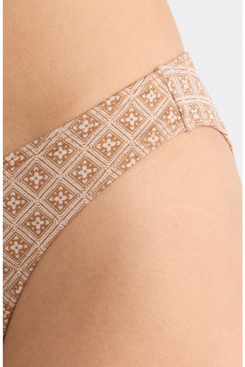 Moon Geo High Leg Bikini Bottoms, Alternate, color, BROWN
