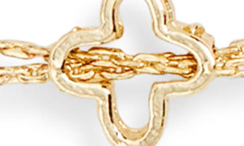 Area Stars Set Of 3 Delicate Floral Charm Bracelets In Gold