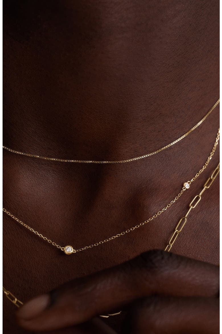 Multi Station Round Diamond Necklace, Alternate, color, Yellow Gold / Diamond