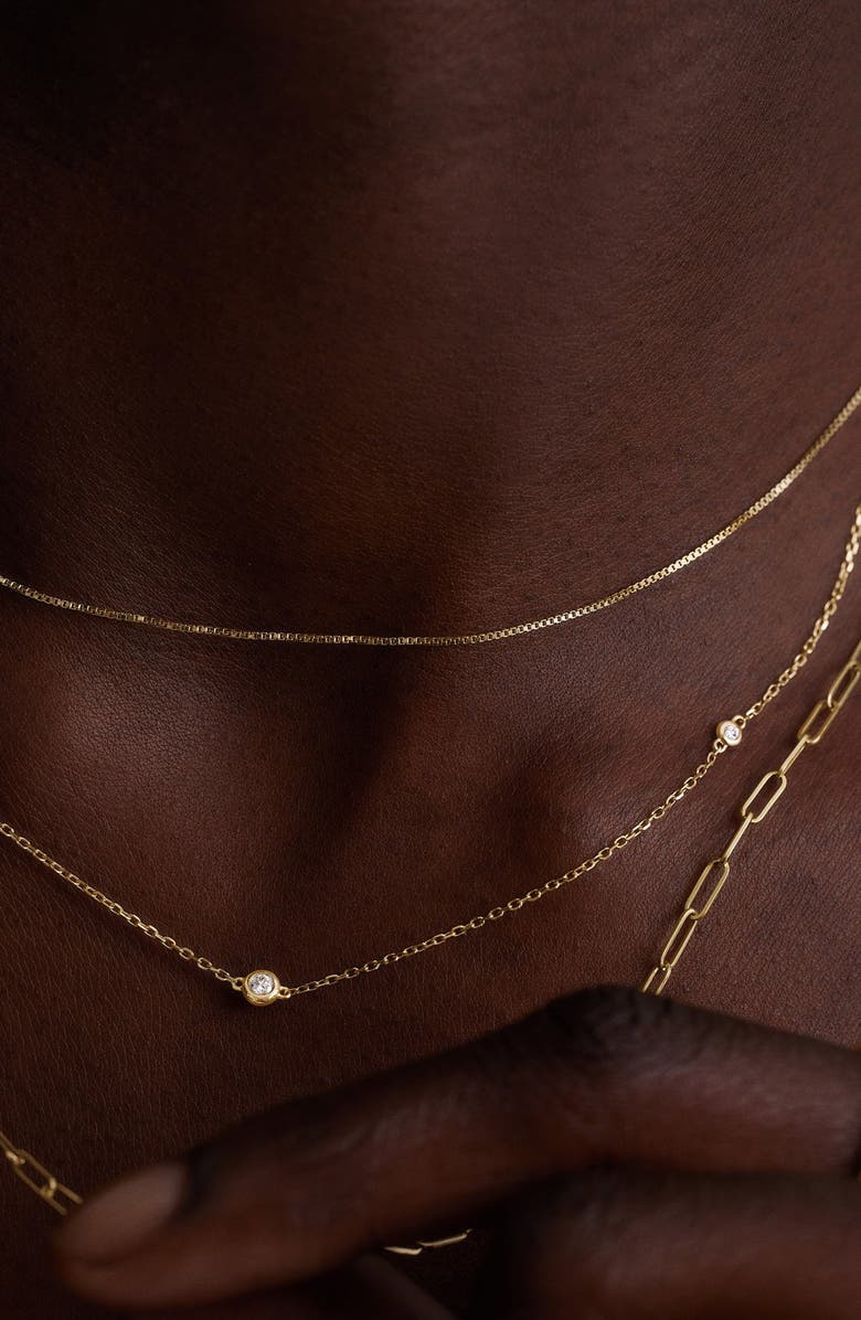 MEJURI Multi Station Round Diamond Necklace, Alternate, color, Yellow Gold / Diamond