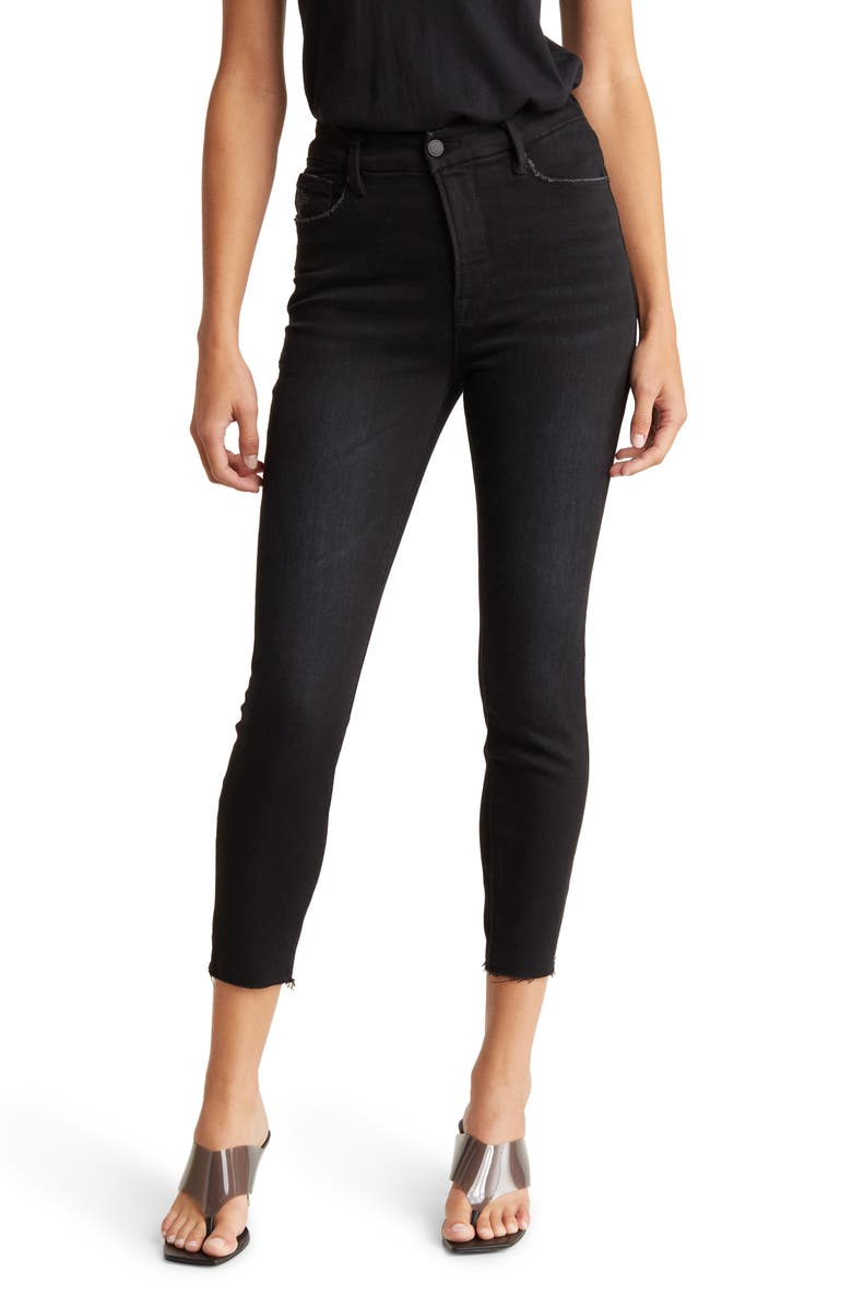 Good American Good Waist Crop Deep V-Yoke Jeans, Main, color,