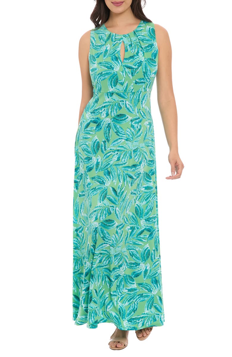 London Times Keyhole Front Maxi Dress, Main, color, 
