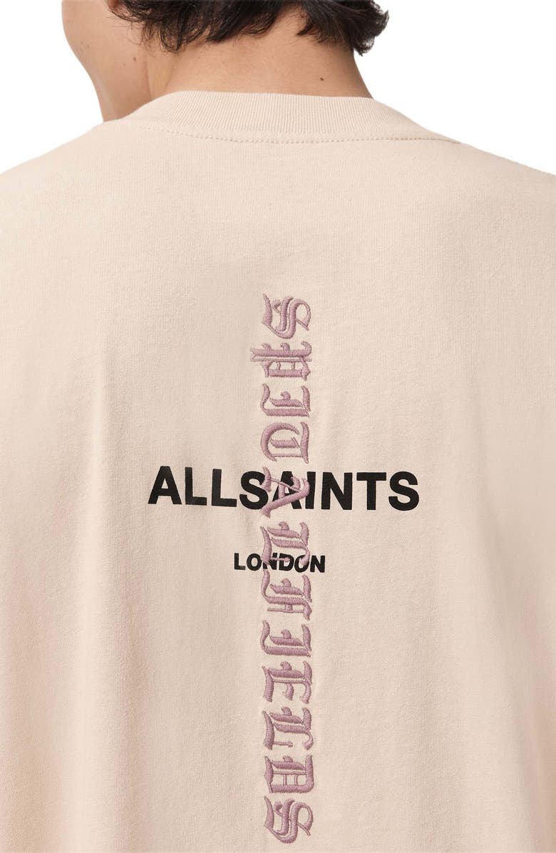 AllSaints Knox Embroidered Graphic T-Shirt, Alternate, color, Phantom White