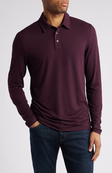 Luxe Jersey Long Sleeve Polo
