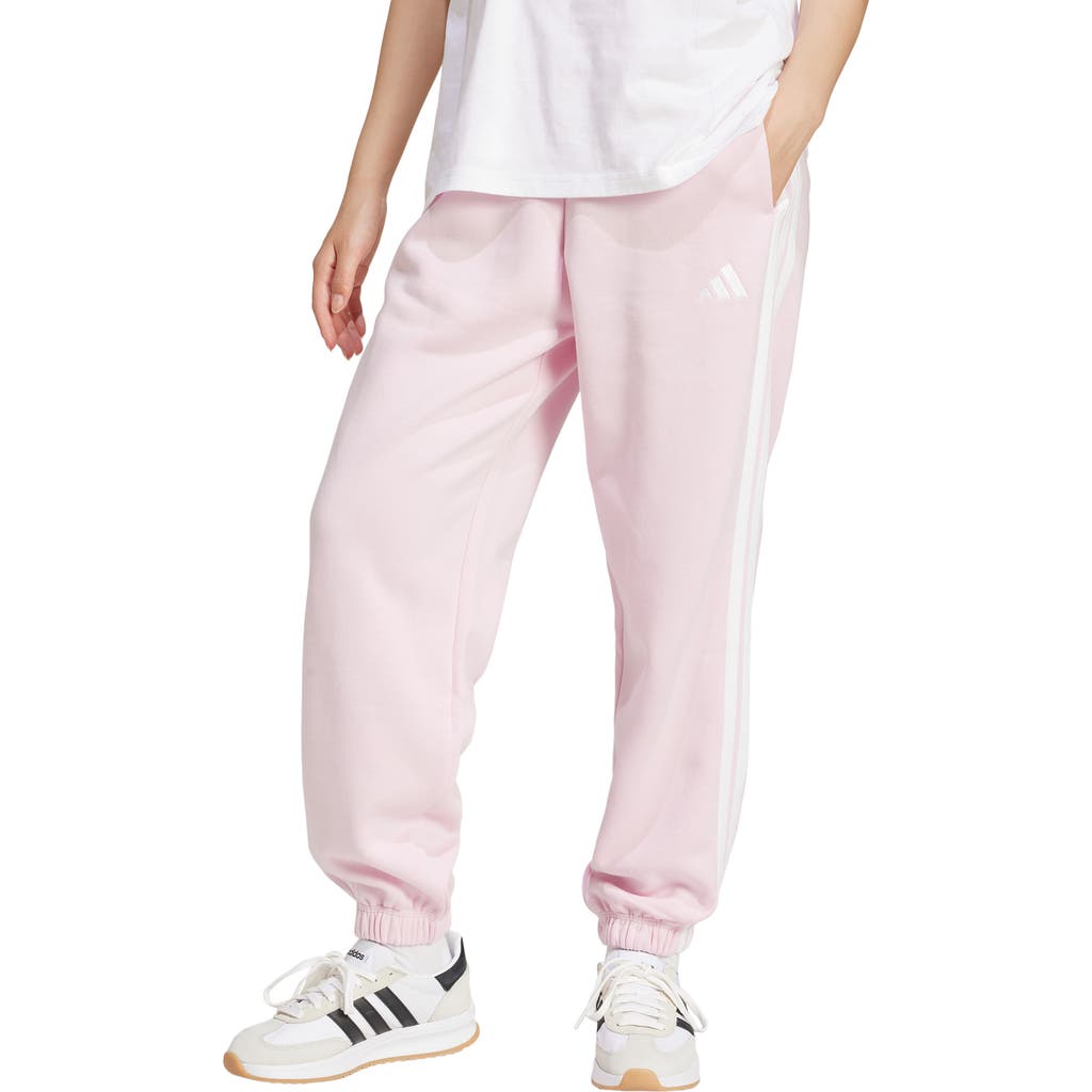 Adidas Originals Plus Size Essentials 3-stripes Fleece Slim Pants In Pink