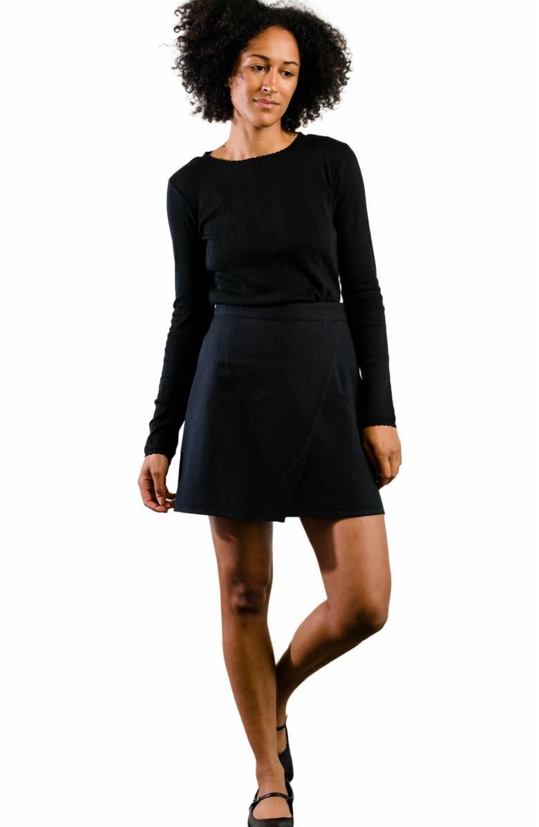 ABLE Micayla Wrap Mini Skirt, Main, color,